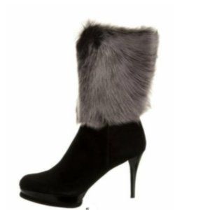 Stuart Weitzman Suede Faux Trim Boots